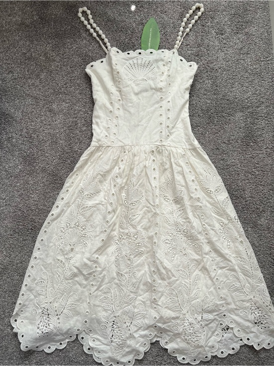 FARM Rio Dresses & Skirts - Farm Rio White Off Richilieu Midi Dress NWT
